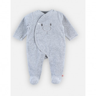 Pyjama en velours bio 3 mois Mix & Match NOUKIE'S Gris