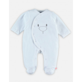 Pyjama en velours bio 1 mois Mix & Match NOUKIE'S Blanc