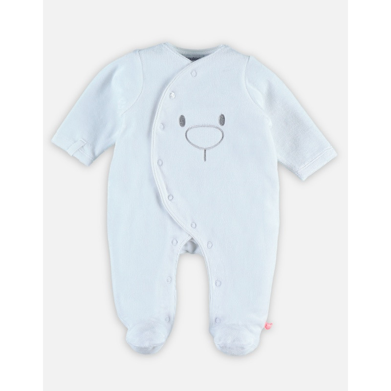 Pyjama en velours bio 1 mois Mix & Match NOUKIE'S Blanc