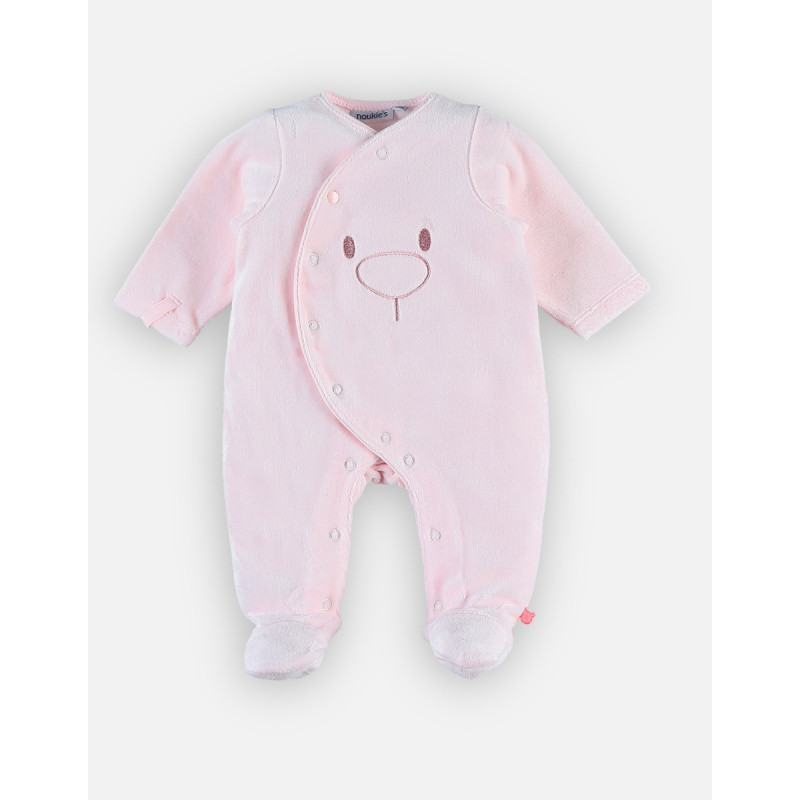 Pyjama en velours bio 3 mois Mix & Match NOUKIE'S Rose clair