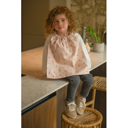 Bavoir élastiqué rose BB&CO Cerises