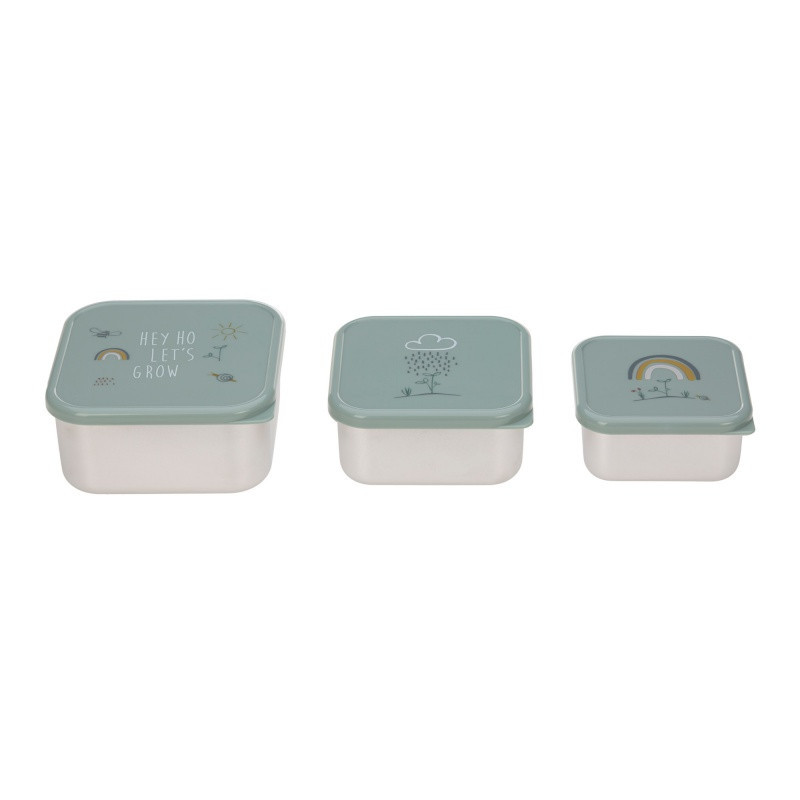 Lot de 3 boites à goûter Vert LASSIG Garden Explorer