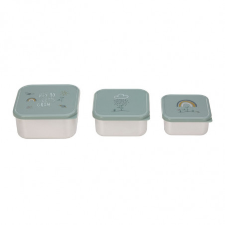 Lot de 3 boites à goûter Vert LASSIG Garden Explorer