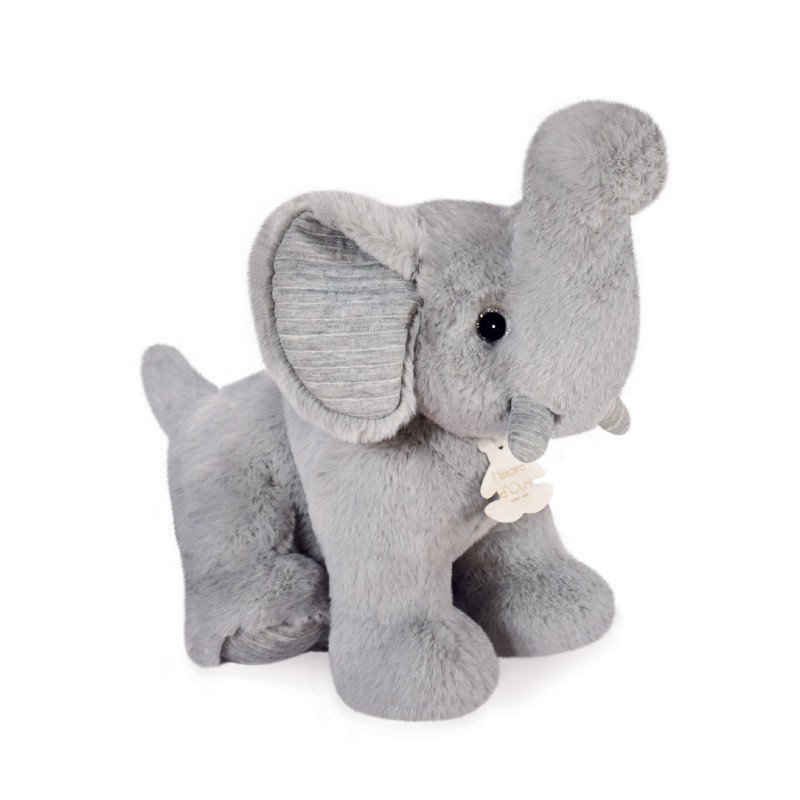 Peluche éléphant 35cm Preppy chic HISTOIRE D'OURS Gris