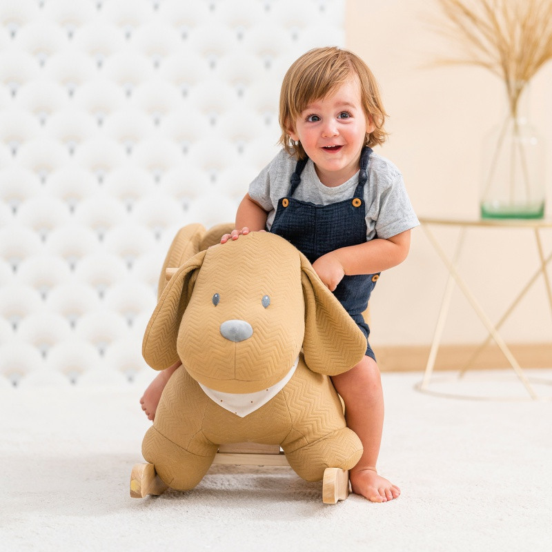 Bascule Charlie le chien NATTOU Jacquard caramel