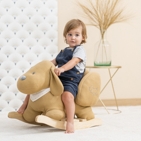 Bascule Charlie le chien NATTOU Jacquard caramel