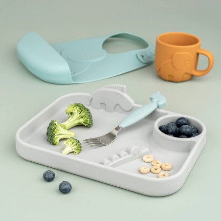 Lot de 3 couverts Easy-grip DONE BY DEER Deer friends bleu