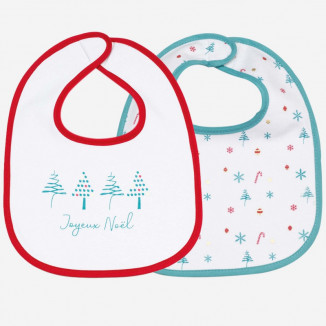 Lot de 2 bavoirs de Noël 1er âge TROIS KILOS SEPT