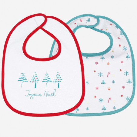Lot de 2 bavoirs de Noël 1er âge TROIS KILOS SEPT