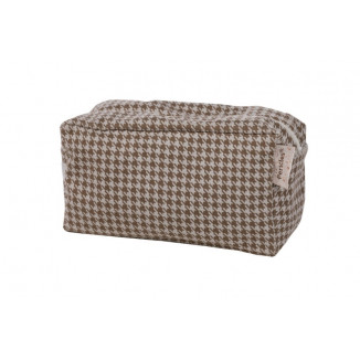 Trousse de toilette Pied de poule PERICLES Coffee