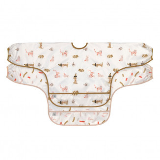 Lot de 2 bavoirs manches longues LASSIG Orange epice Little mateys