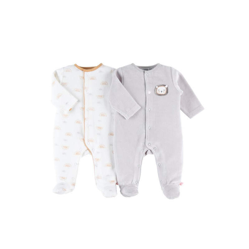Set de 2 pyjamas en velours 0m NOUKIE'S Babou & Kendi