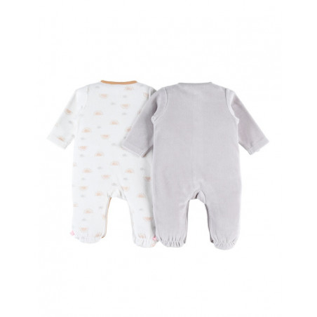 Set de 2 pyjamas en velours 0m NOUKIE'S Babou & Kendi