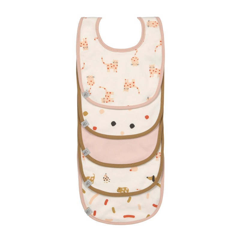 Lot de 5 bavoirs en éponge Little Mateys LASSIG Orange épicé