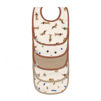 Lot de 5 bavoirs en éponge Little Mateys LASSIG Bleu royal