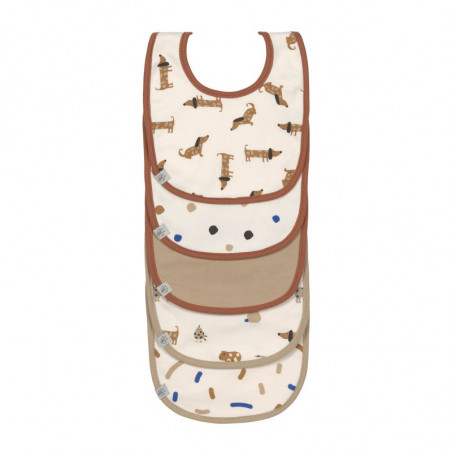 Lot de 5 bavoirs en éponge Little Mateys LASSIG Bleu royal