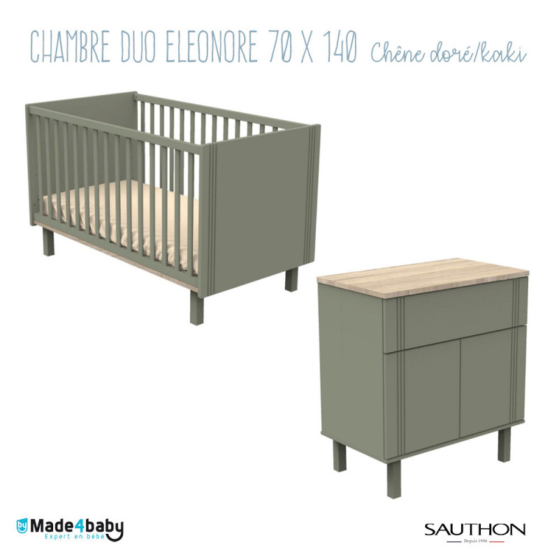 Chambre duo avec lit 70x140 SAUTHON Eléonore kaki