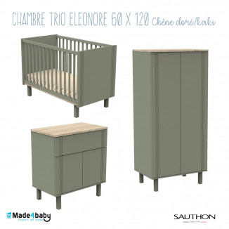 Chambre trio avec lit 60x120 SAUTHON Eléonore kaki