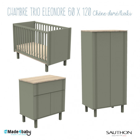 Chambre trio avec lit 60x120 SAUTHON Eléonore kaki