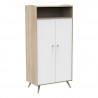 Armoire 2 portes et 1 niche SAUTHON Access Chêne doré/blanc