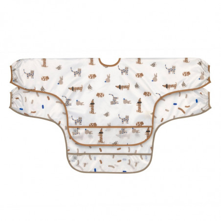 Lot de 2 bavoirs à manches longues Little Mateys LASSIG Bleu royal