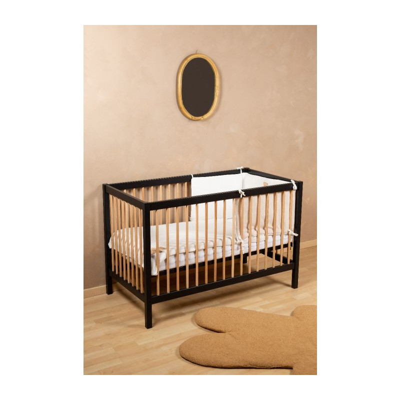 Lit 60x120 Cot97 CHILDHOME Noir/Naturel