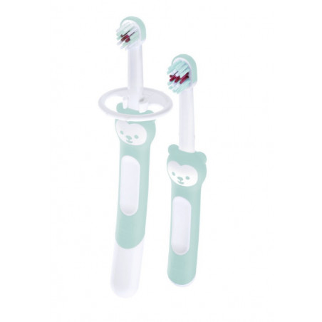 Kit d'apprentissage avec 2 brosses à dents MAM Coloris assortis