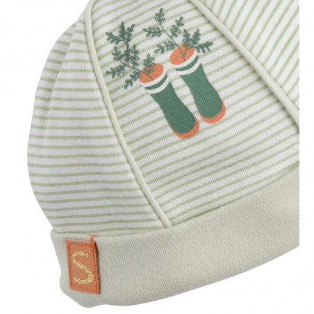 Bonnet + moufles Naissance vert SAUTHON Botanica