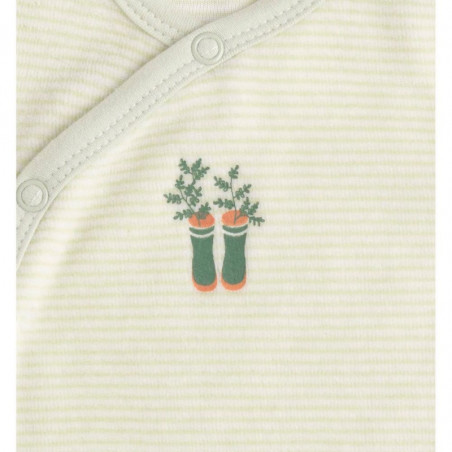 Pyjama naissance à rayure vertes SAUTHON Botanica