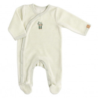 Pyjama 3mois à rayure vertes SAUTHON Botanica