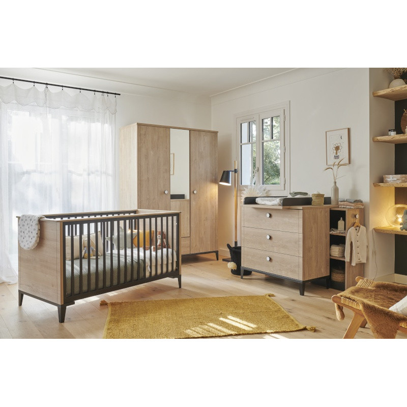 Lit 70x140 cm transformable GALIPETTE Marcel black