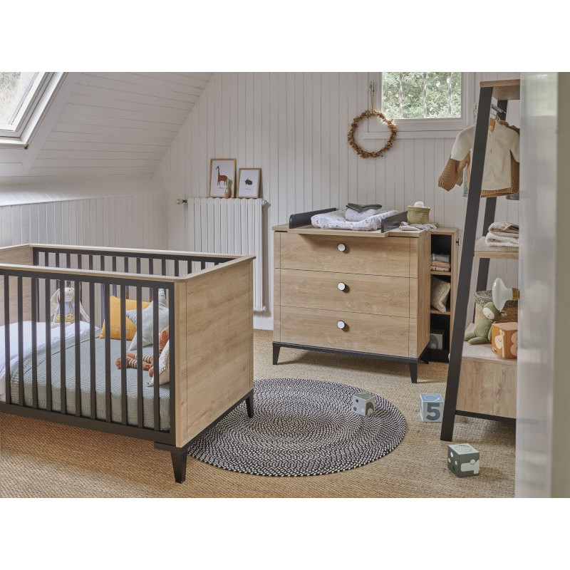 Lit 70x140 cm transformable GALIPETTE Marcel black