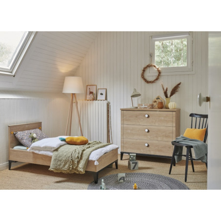 Lit 70x140 cm transformable GALIPETTE Marcel black