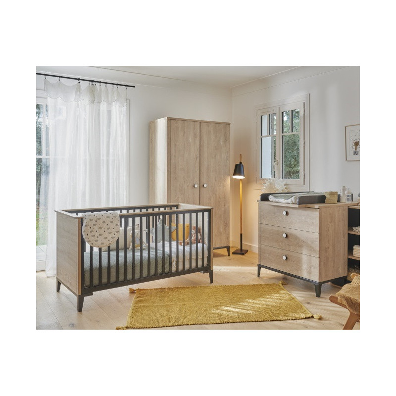 Chambre trio avec armoire 2 portes GALIPETTE Marcel Black