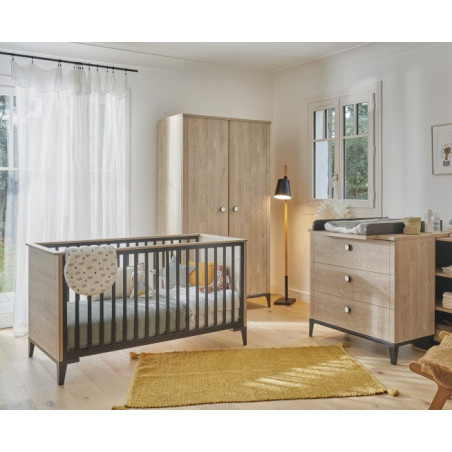 Chambre trio avec armoire 2 portes GALIPETTE Marcel Black