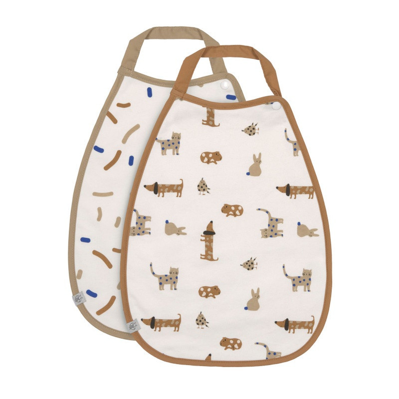 Lot de 2 bavoirs extra large Little Mateys LASSIG Bleu royal