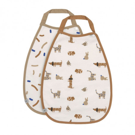 Lot de 2 bavoirs extra large Little Mateys LASSIG Bleu royal