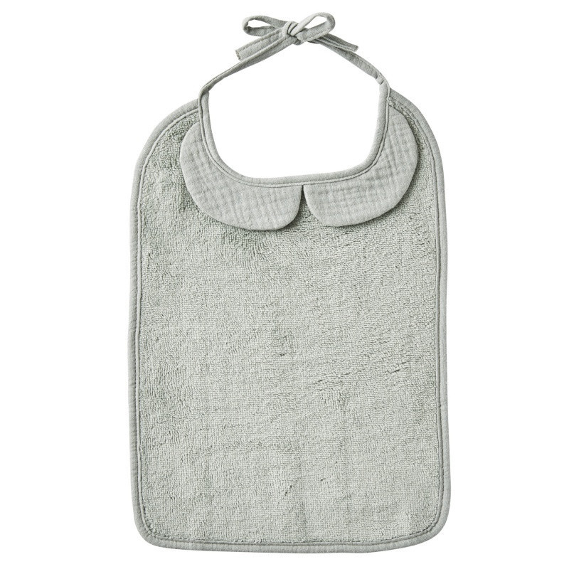 Bavoir grand modèle bambou et gaze BB&CO Mix & Match Vert de gris