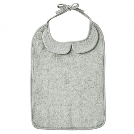 Bavoir grand modèle bambou et gaze BB&CO Mix & Match Vert de gris