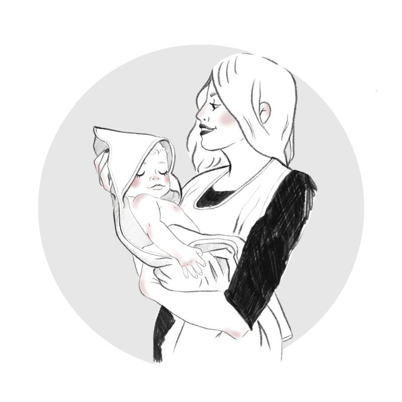 Sortie de bain tablier en bambou BB&CO Vert de gris