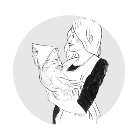 Sortie de bain tablier en bambou BB&CO Vert de gris