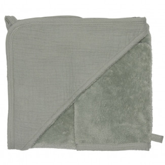 Sortie de bain + gant bambou & gaze BB&CO Mix & Match Vert de gris