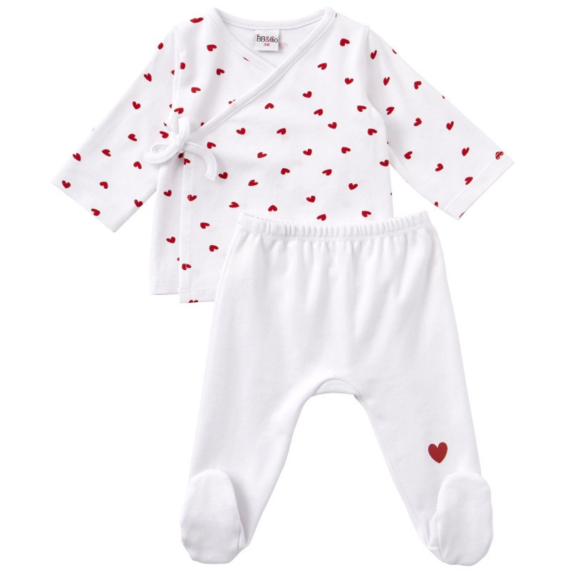 Ensemble cache-cœur 6m Cœurs BB&CO Ma petite layette