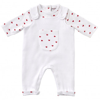 Ensemble tee-shirt + salopette 12m Cœur BB&CO Ma petite layette