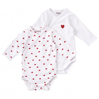 Lot de 2 bodies Coeurs 12m BB&CO Ma petite layette