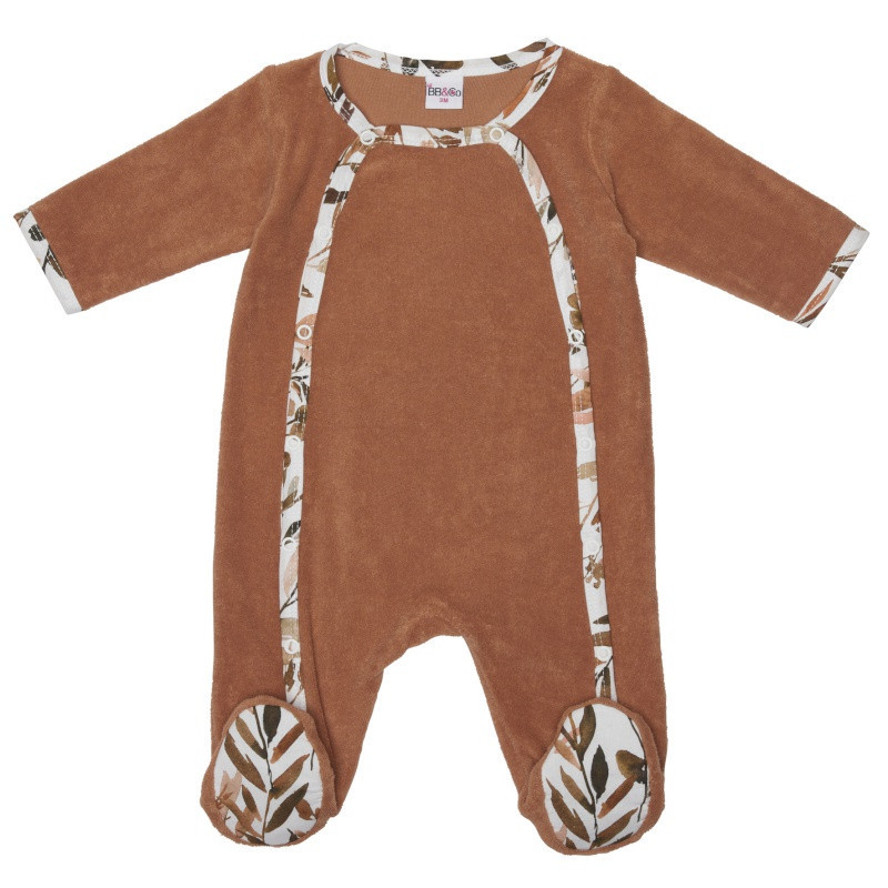 Pyjama hiver en velours 3mois BB&CO Caramel Forest