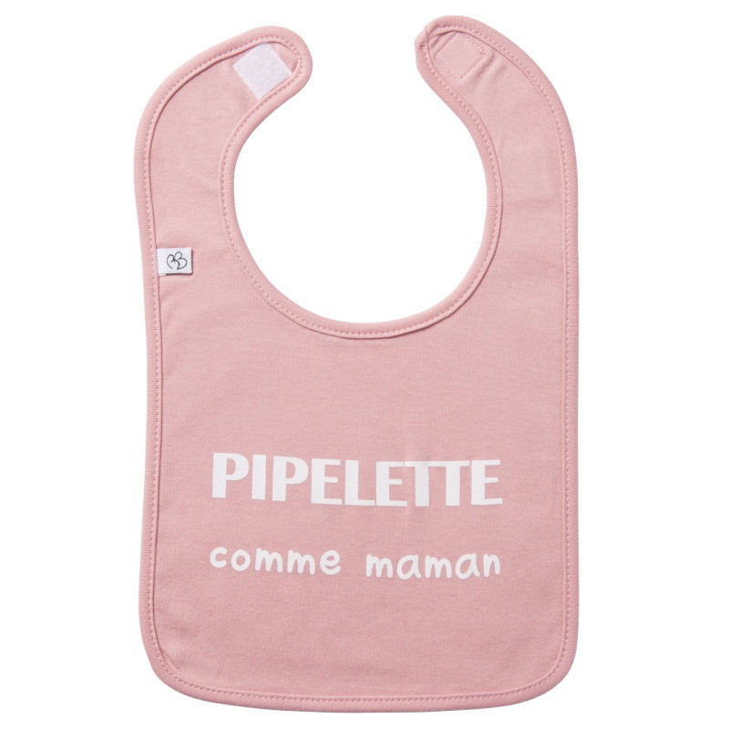Bavoir "Pipelette comme maman" BB&CO Rose