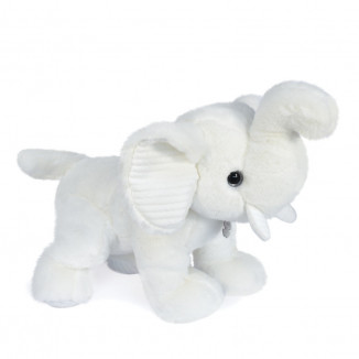 Peluche éléphant 45cm Preppy chic HISTOIRE D'OURS Blanc