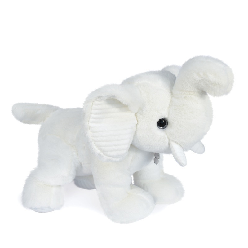 Peluche éléphant 45cm Preppy chic HISTOIRE D'OURS Blanc