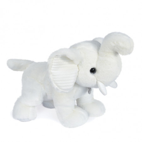 Peluche éléphant 45cm Preppy chic HISTOIRE D'OURS Blanc
